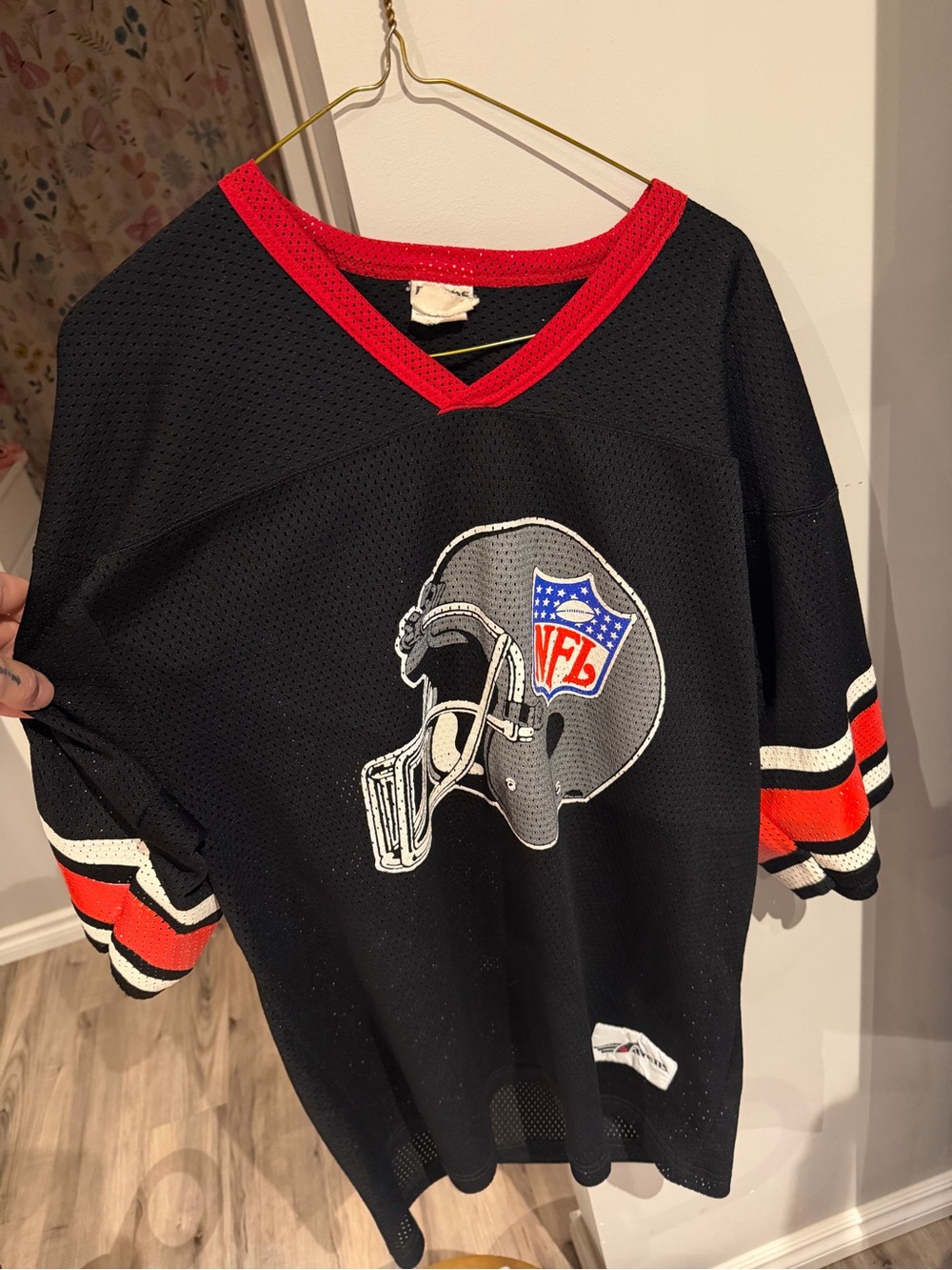 Black & Red NFL Helmet Mesh Jersey